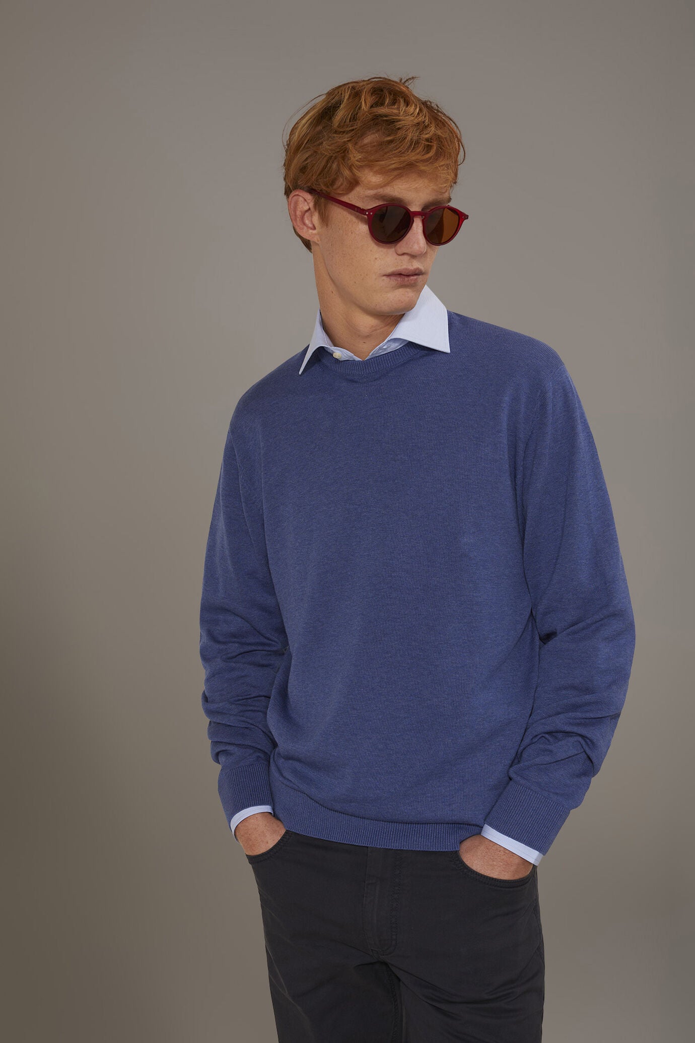 Round neck sweater 100% cotton