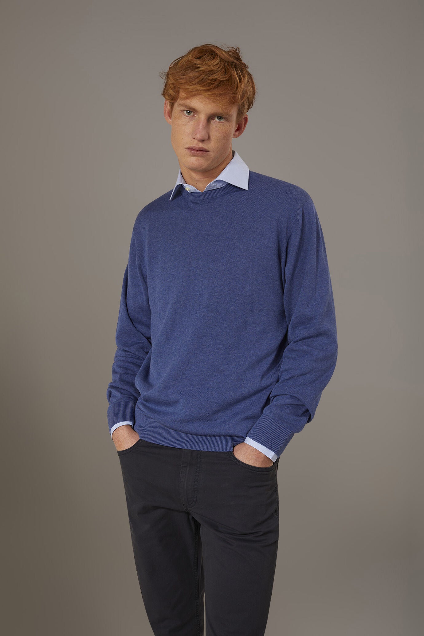Round neck sweater 100% cotton