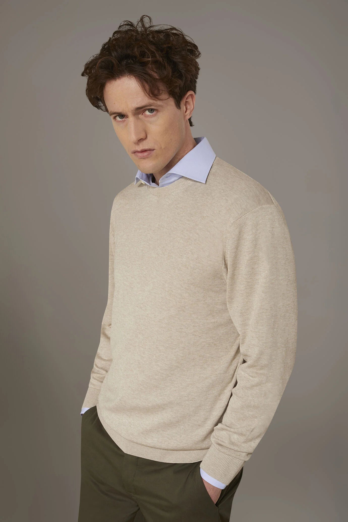 Round neck sweater 100% cotton