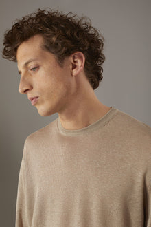 Round neck sweater 100% linen
