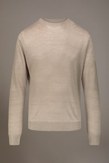 Round neck sweater 100% linen