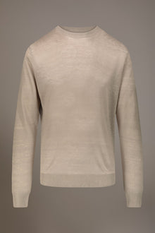 Round neck sweater 100% linen