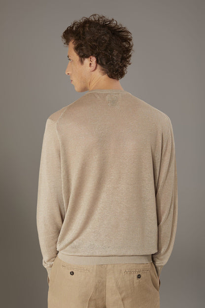 Round neck sweater 100% linen