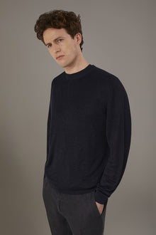 Round neck sweater 100% linen
