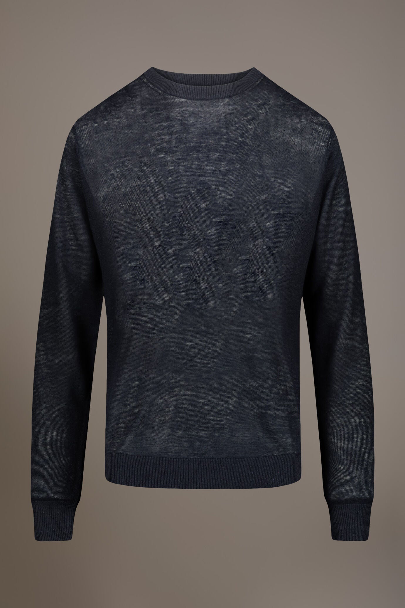 Round neck sweater 100% linen