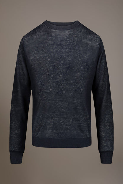 Round neck sweater 100% linen