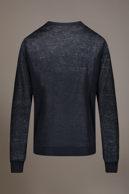 Round neck sweater 100% linen