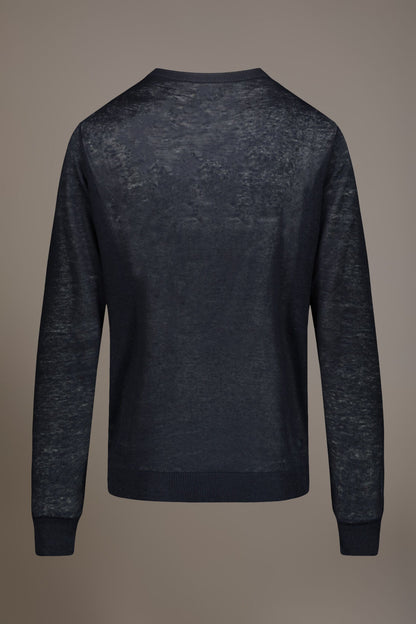 Round neck sweater 100% linen