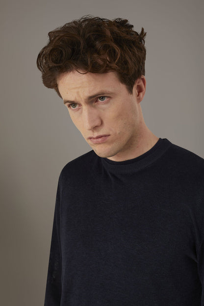 Round neck sweater 100% linen