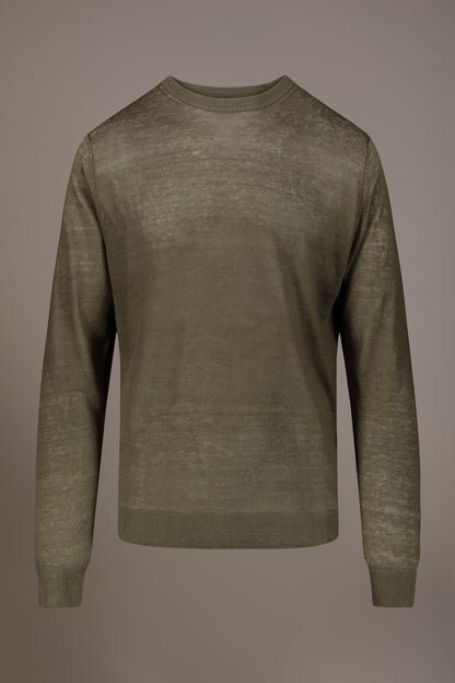 Round neck sweater 100% linen