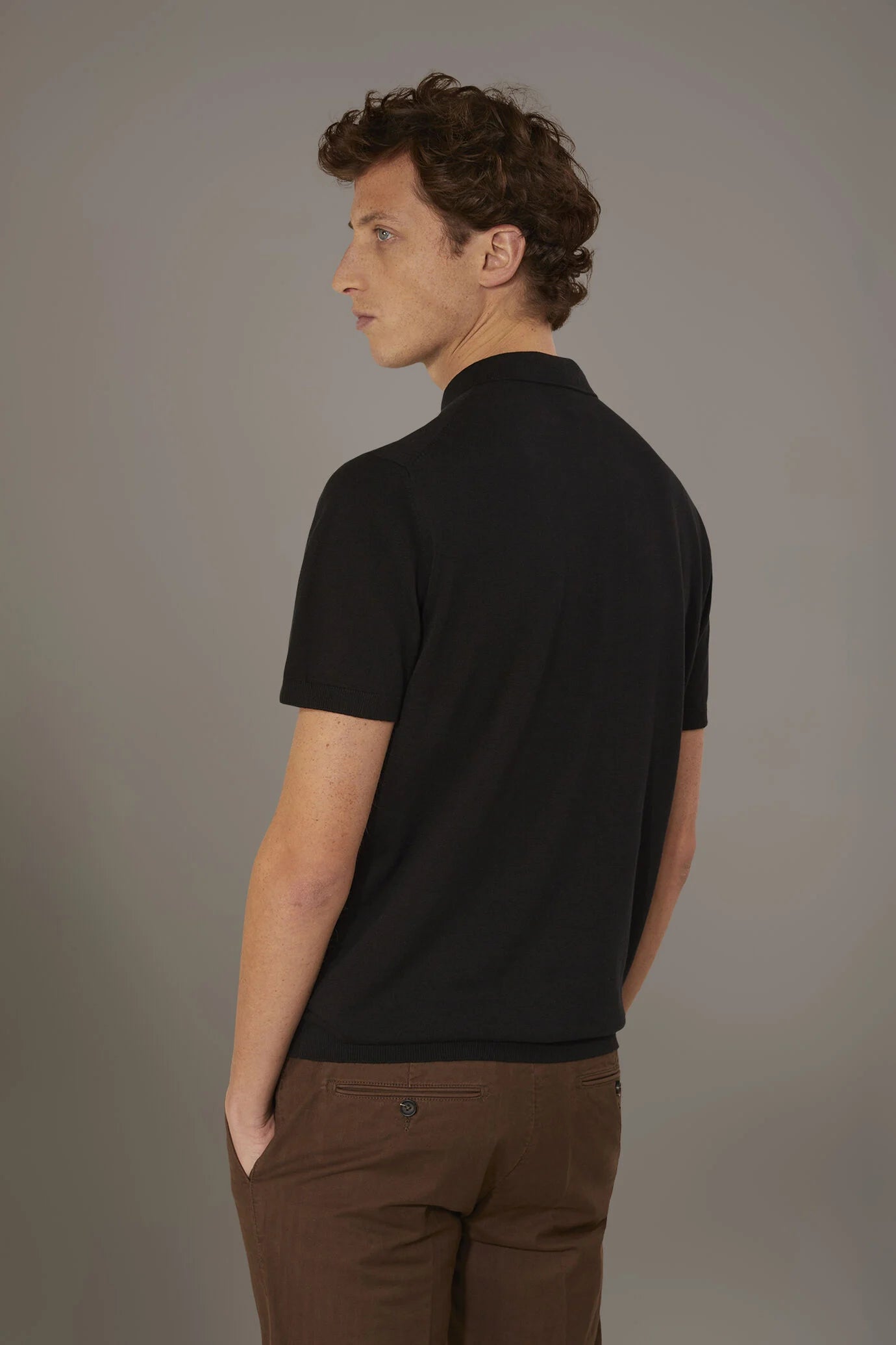 Knitted short sleeves polo 100% cotton