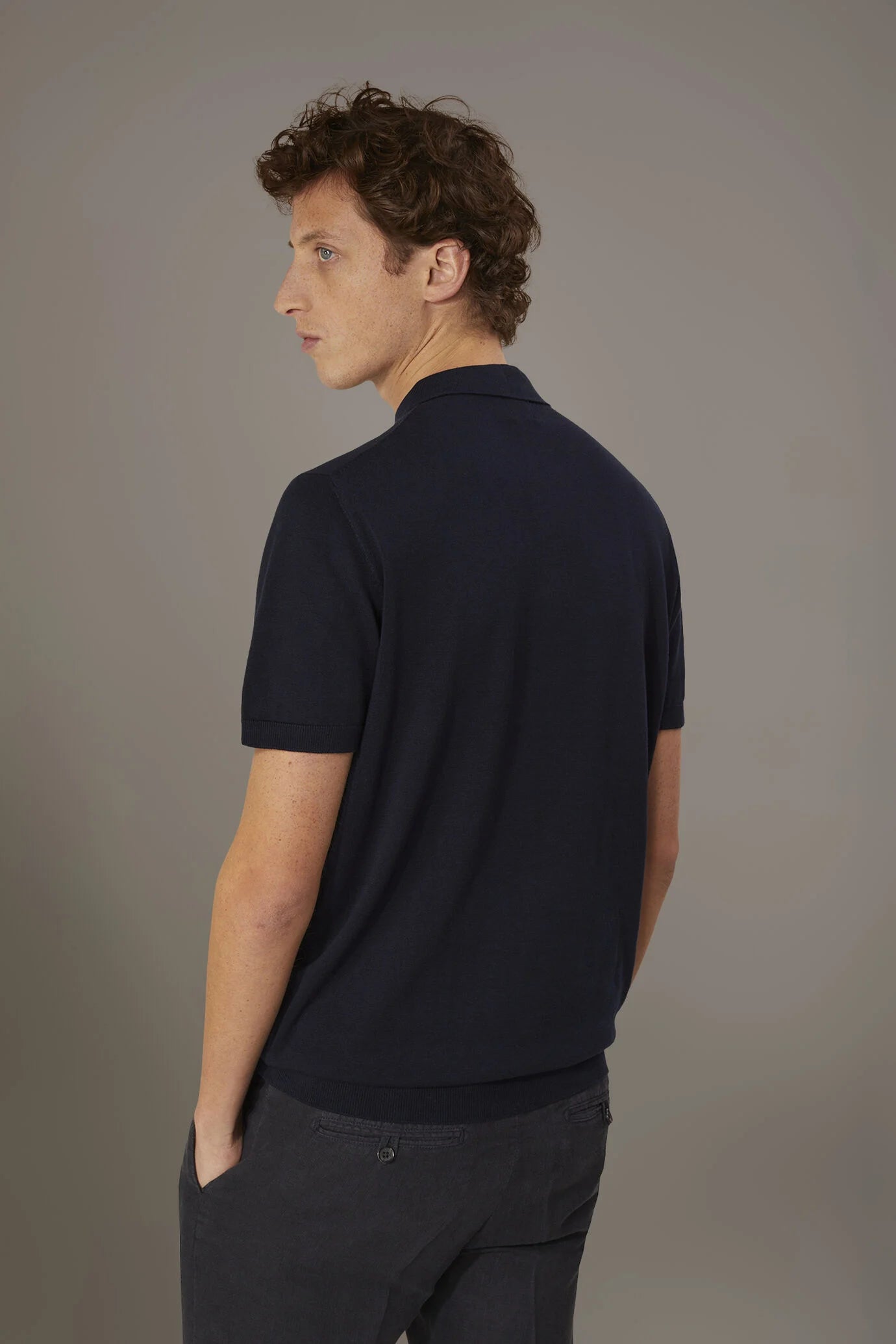 Knitted short sleeves polo 100% cotton