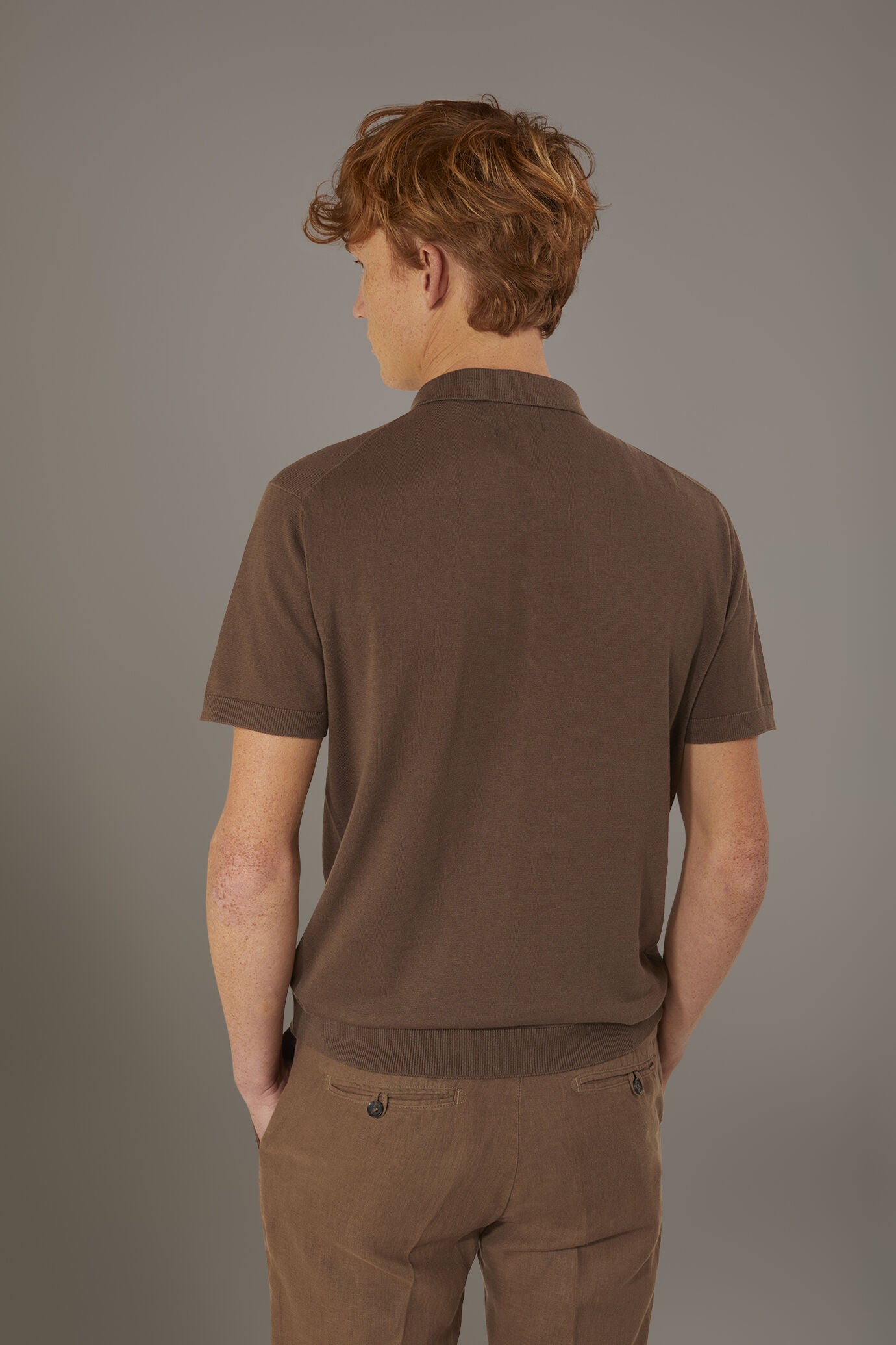 Knitted short sleeves polo 100% cotton
