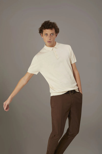Knitted short sleeves polo 100% cotton