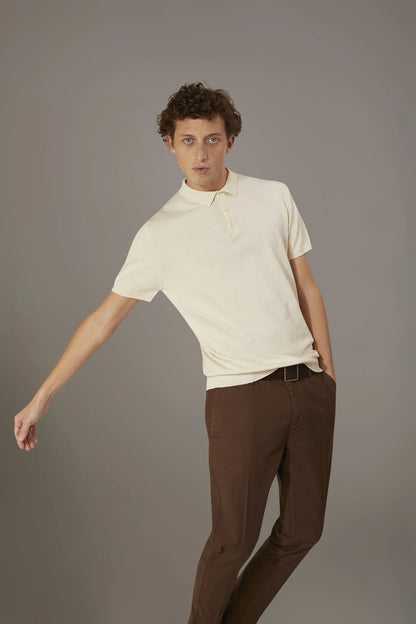 Knitted short sleeves polo 100% cotton

