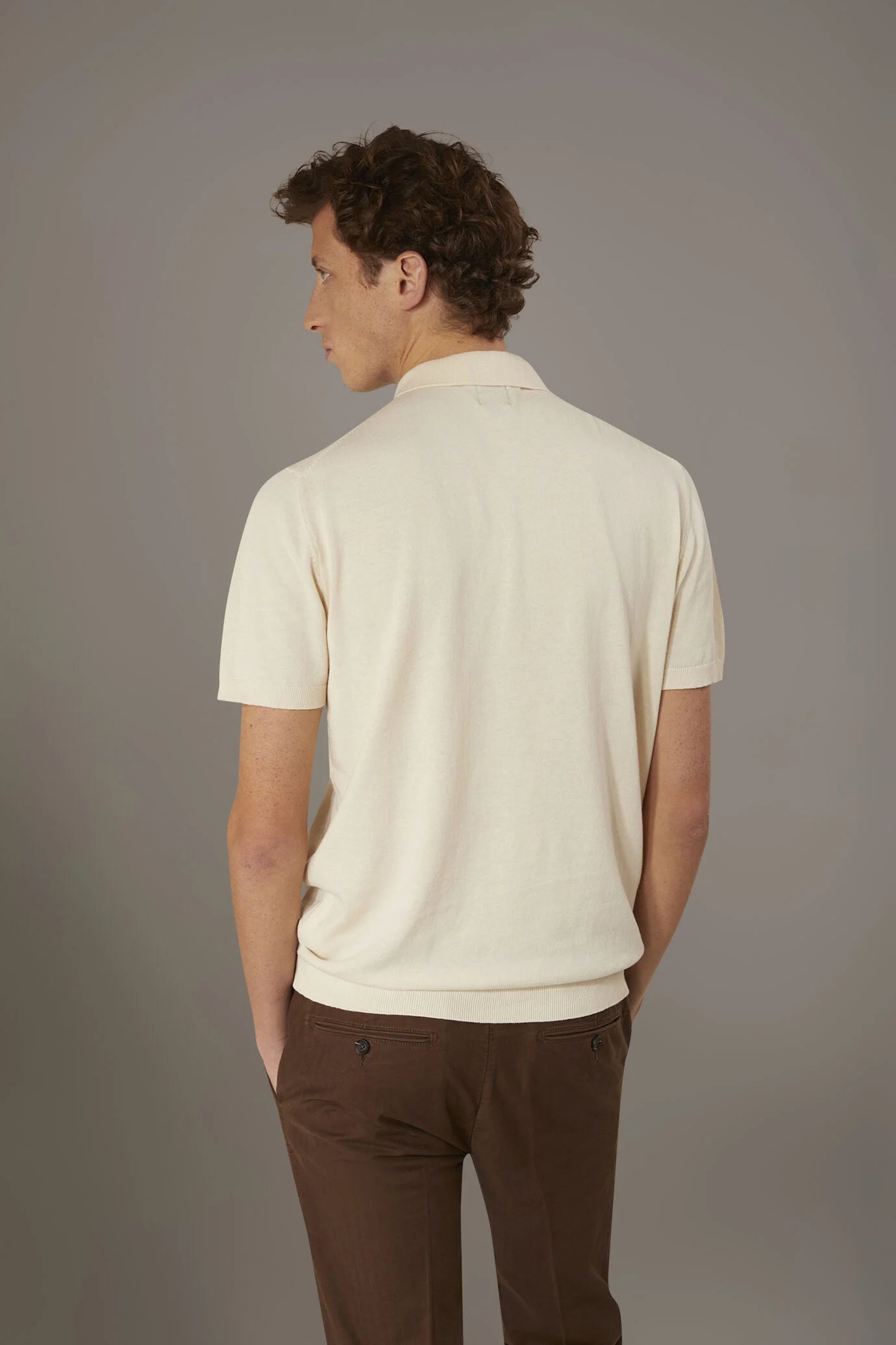 Knitted short sleeves polo 100% cotton