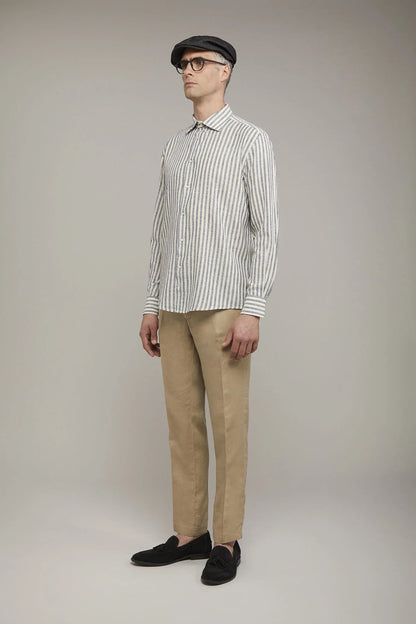 Regular fit Chino trousers 100% linen