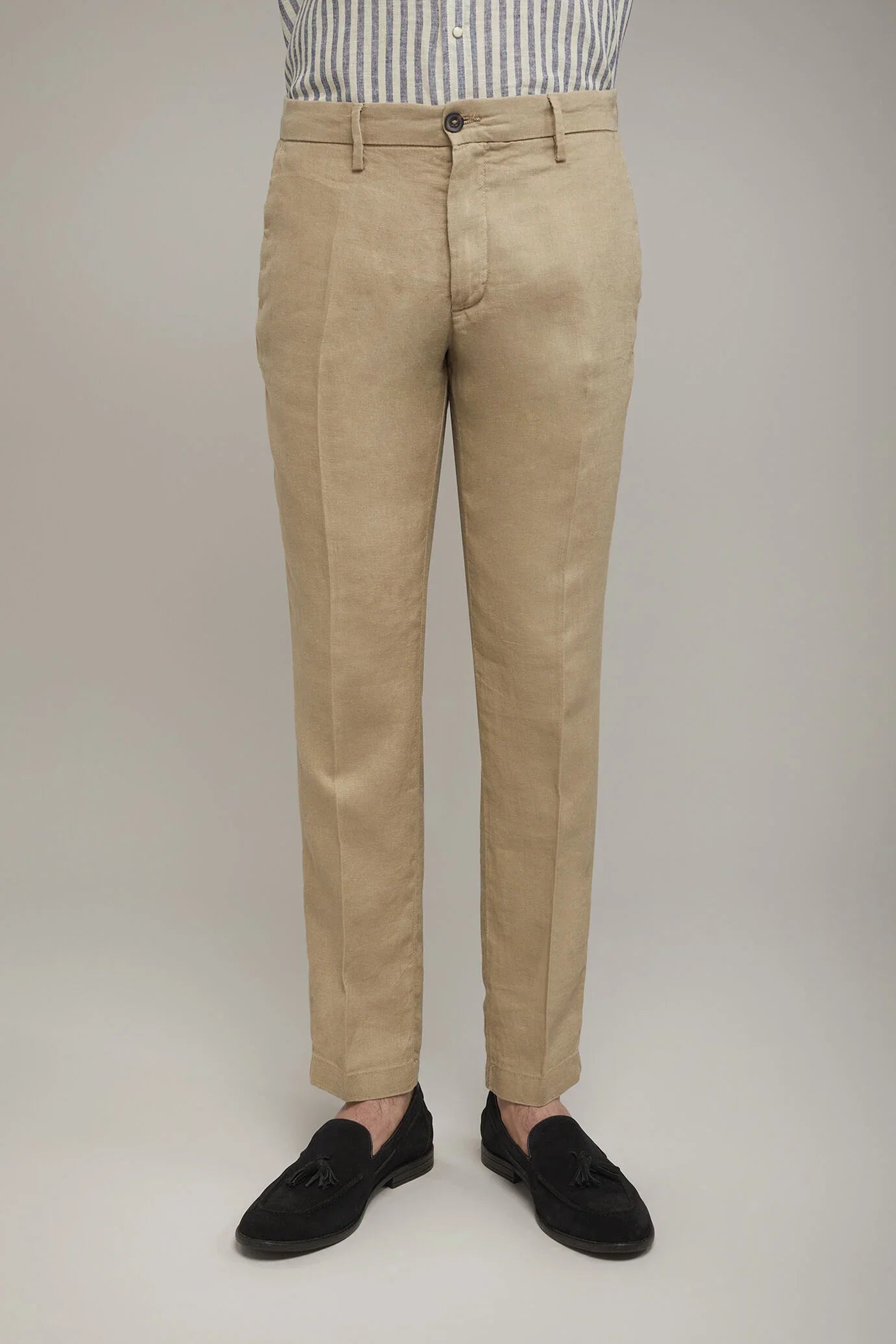 Regular fit Chino trousers 100% linen