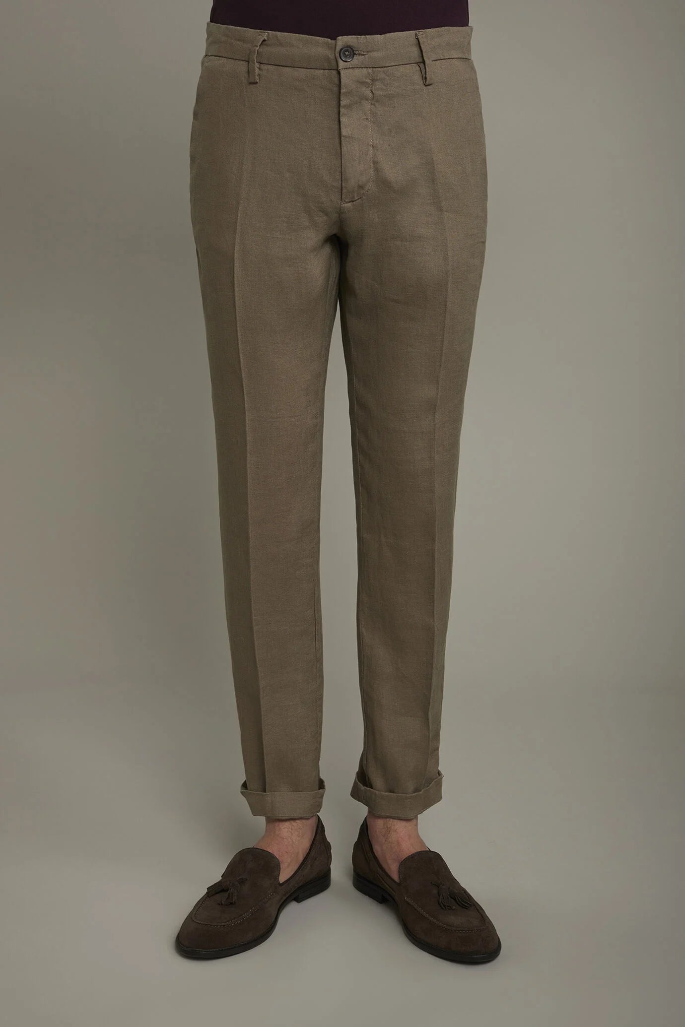 Regular fit Chino trousers 100% linen