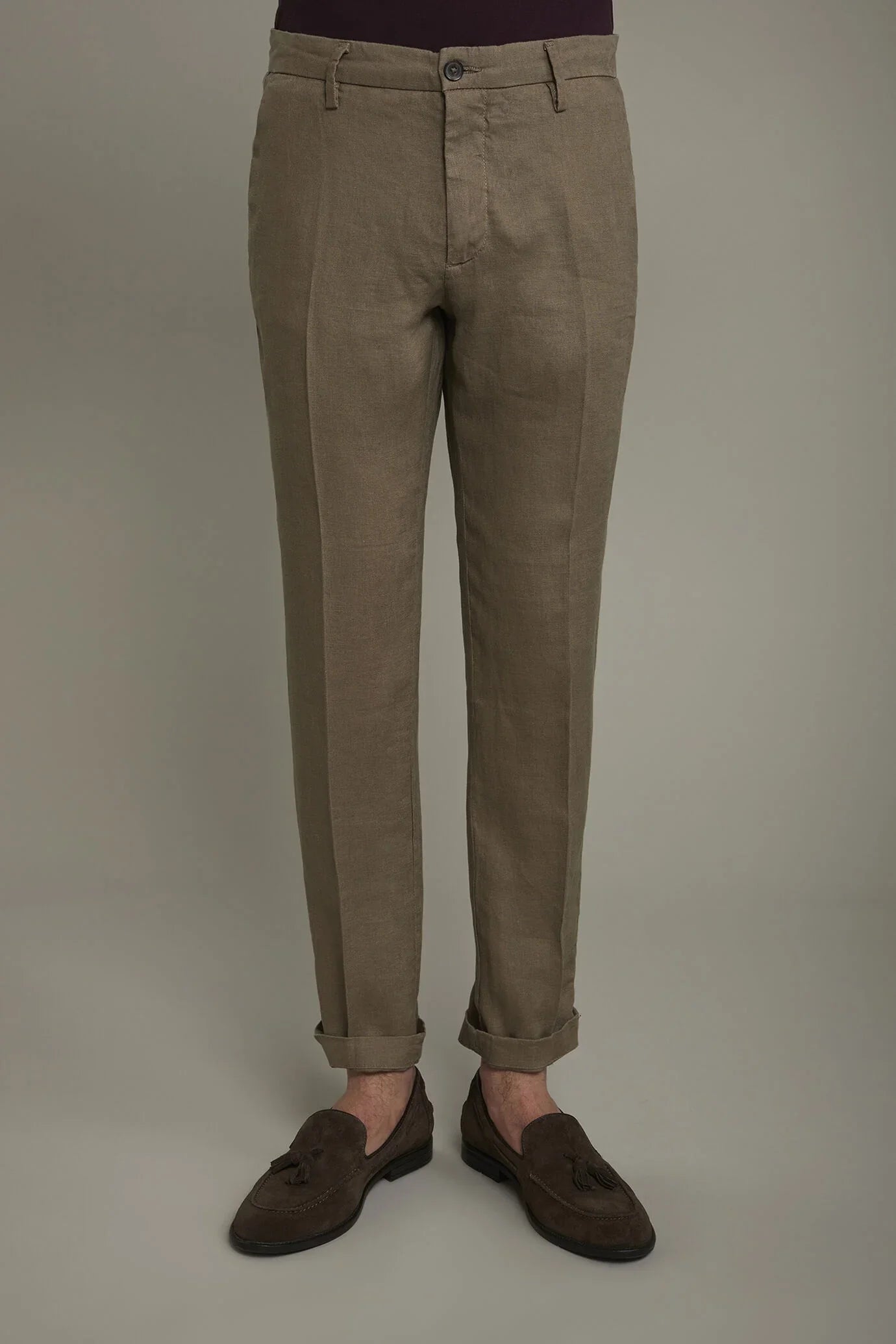 Regular fit Chino trousers 100% linen