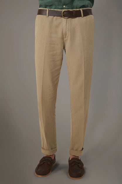 Linen blend chino trousers