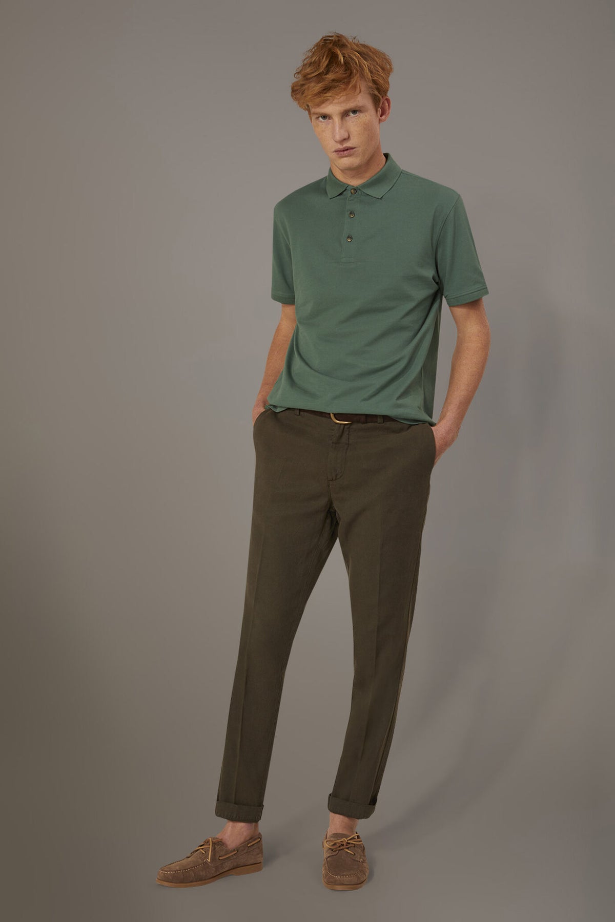 Linen blend chino trousers