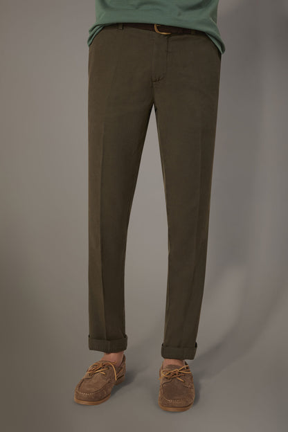 Linen blend chino trousers