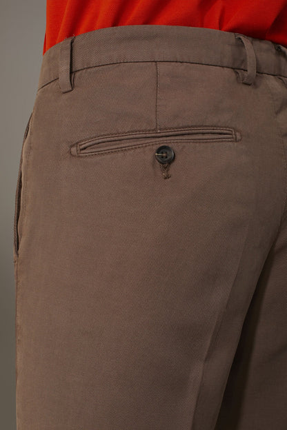 Regular fit linen blend chino trousers twill construction