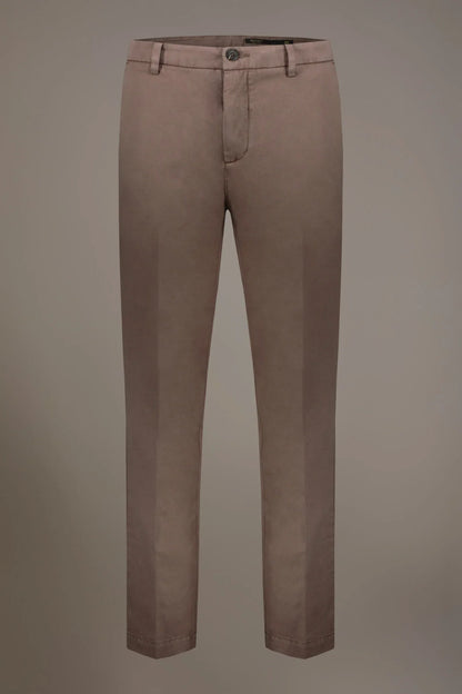 Regular fit linen blend chino trousers twill construction