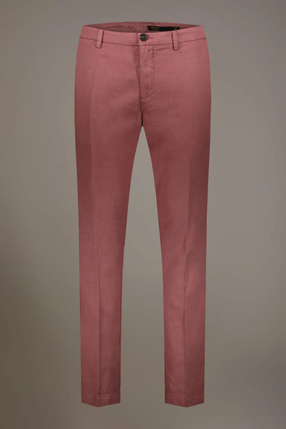 Regular fit linen blend chino trousers twill construction