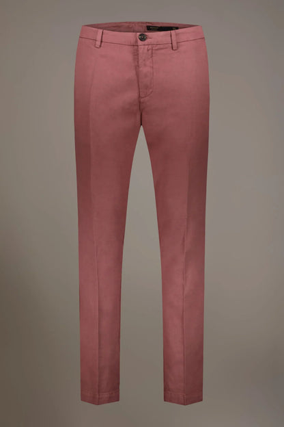 Regular fit linen blend chino trousers twill construction