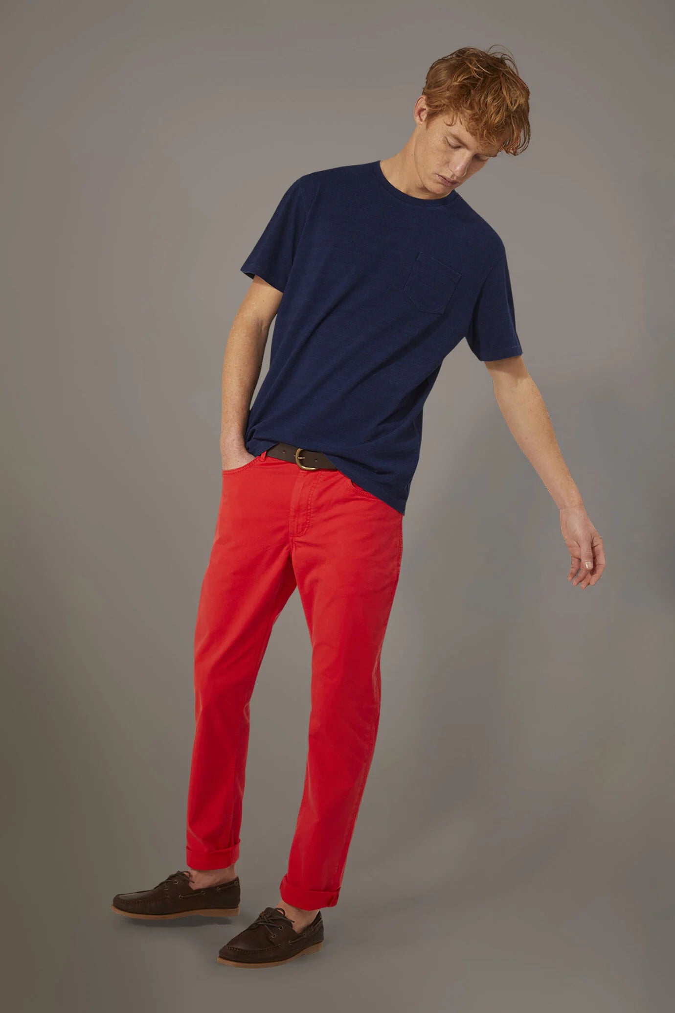 Trousers 5 pockets regular fit twill construction