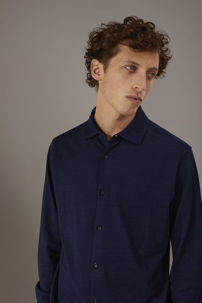 Long sleeves polo shirt 100% cotton piquet solid colour