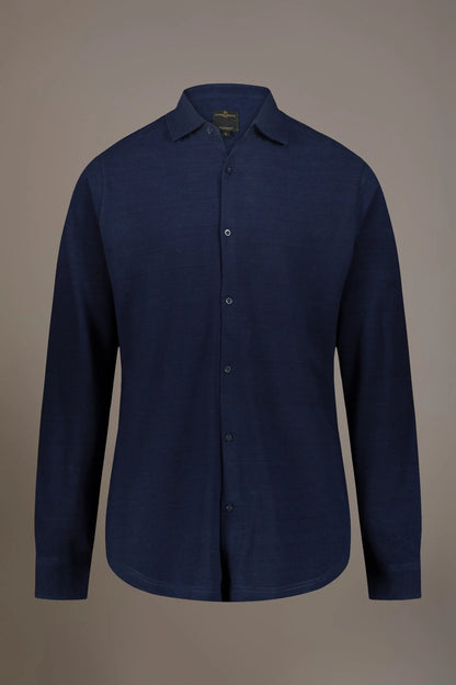 Long sleeves polo shirt 100% cotton piquet solid colour