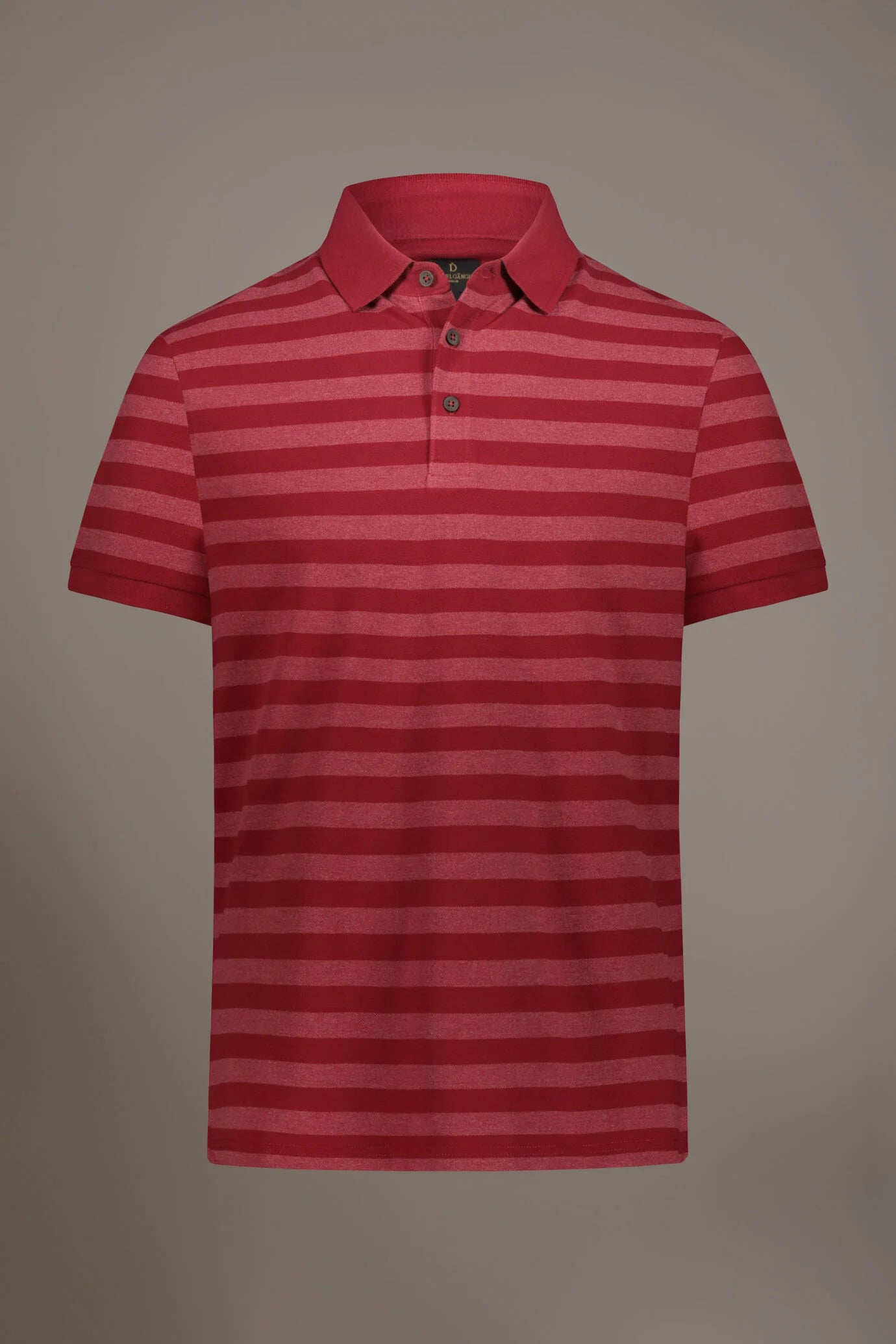 Striped short sleeves melange polo cotton blend