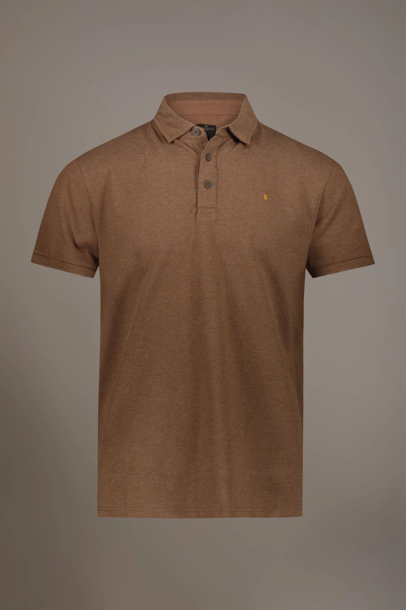 Short sleeves melange polo cotton blend