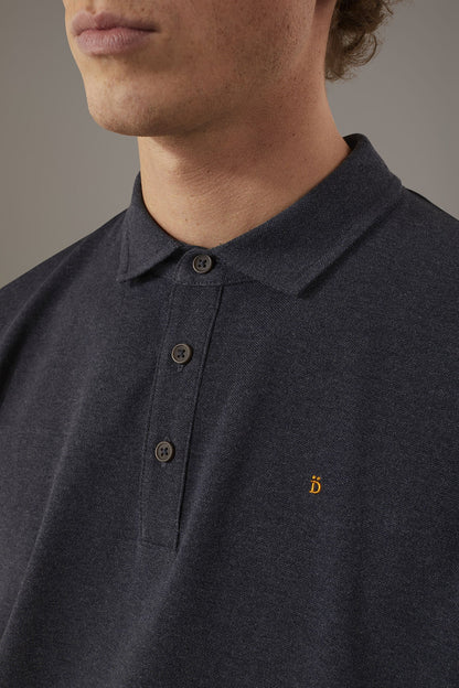 Short sleeves melange polo cotton blend