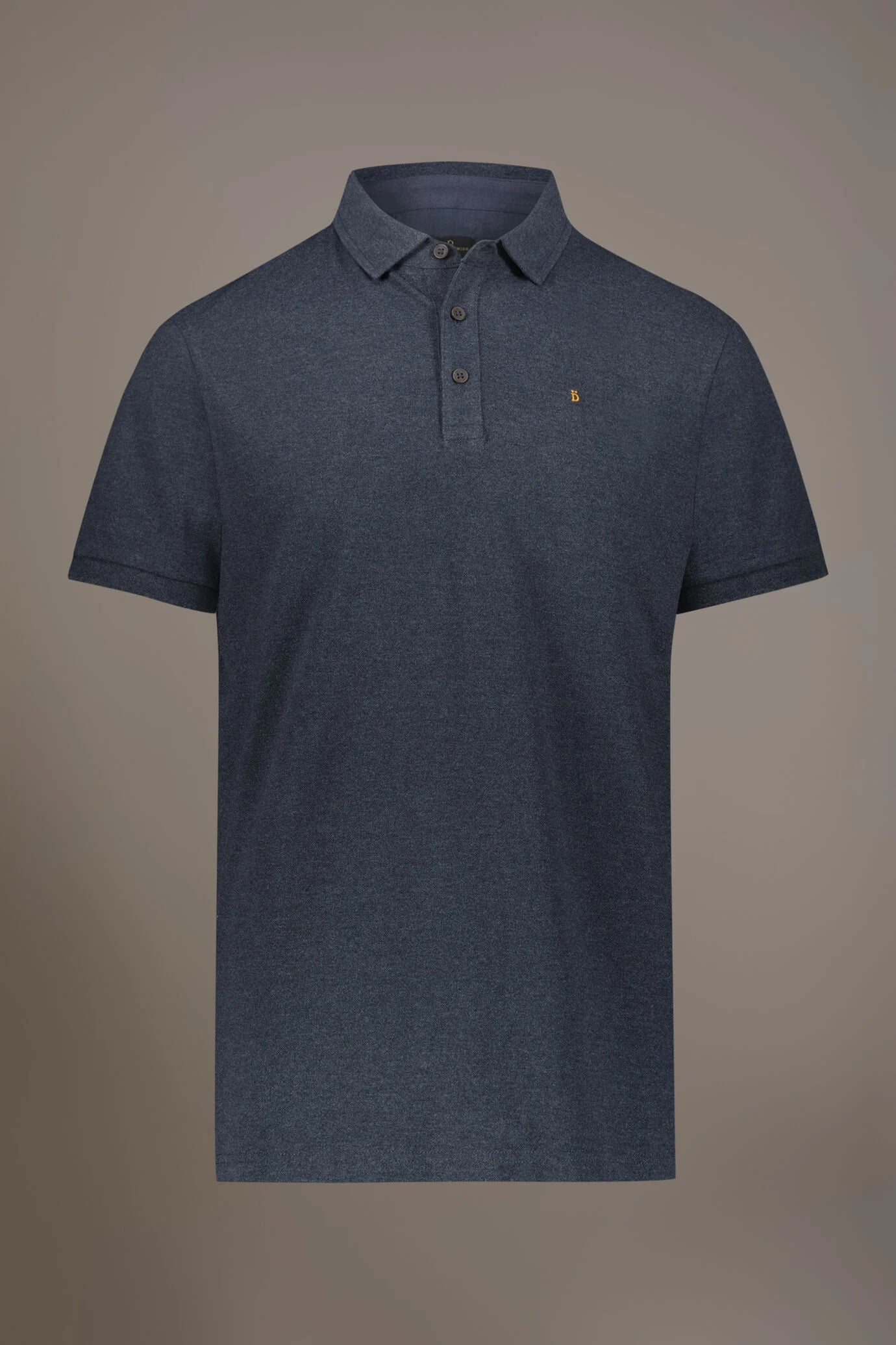 Short sleeves melange polo cotton blend