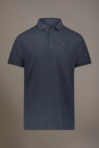 Short sleeves melange polo cotton blend