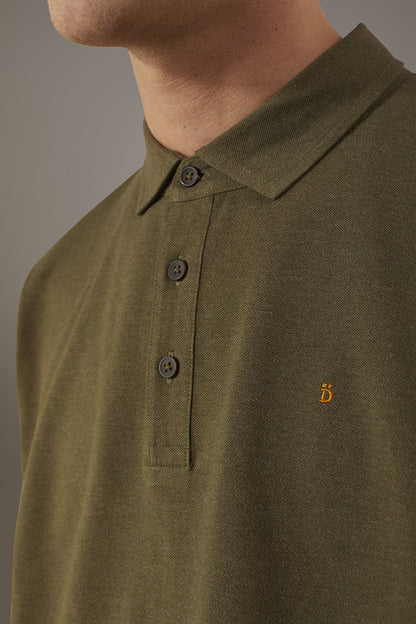 Short sleeves melange polo cotton blend