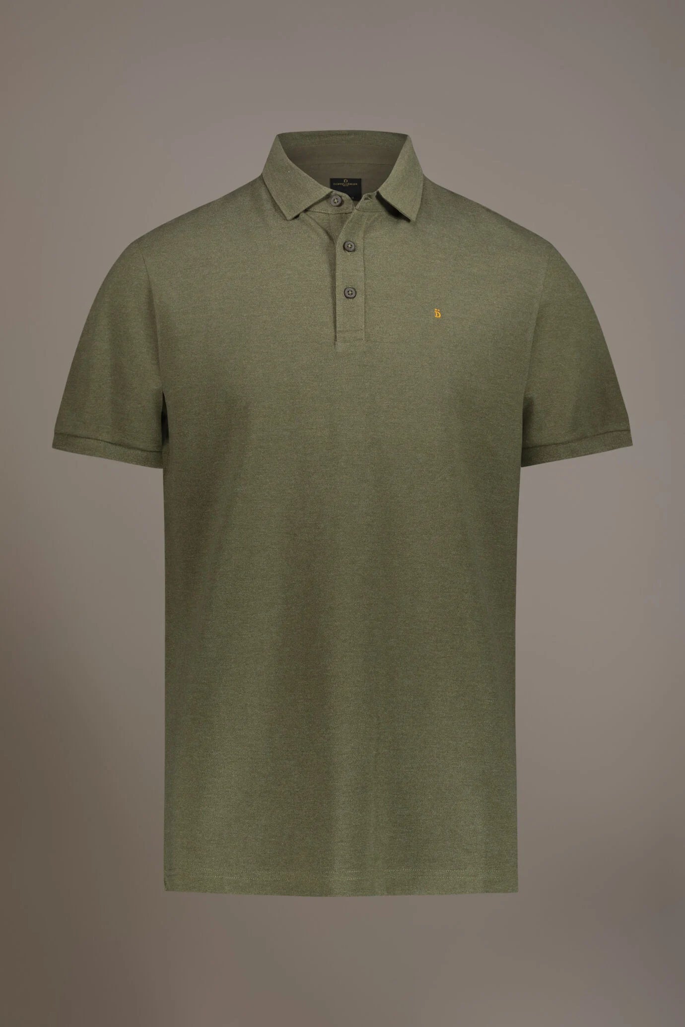 Short sleeves melange polo cotton blend