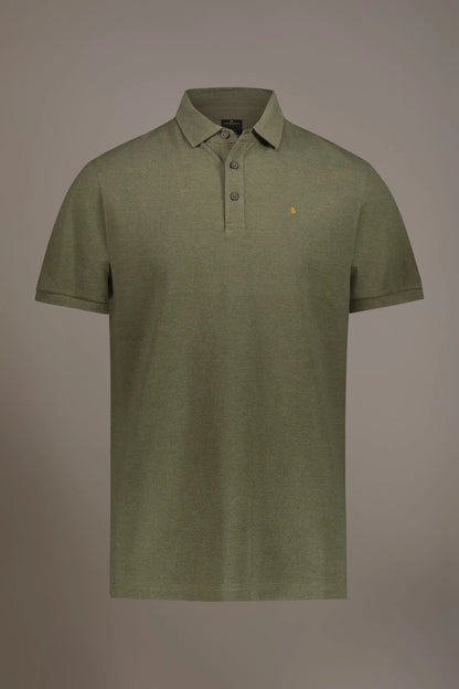 Short sleeves melange polo cotton blend