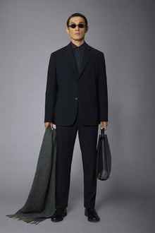 Men's single-breasted suit regular fit technical fabric