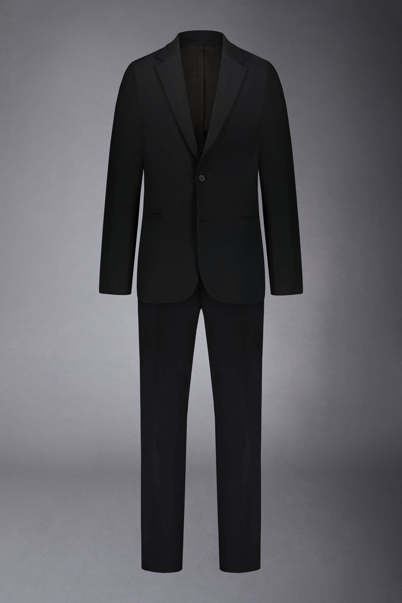 Men's single-breasted suit regular fit technical fabric