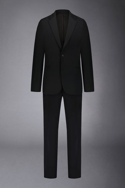 Men's single-breasted suit regular fit technical fabric