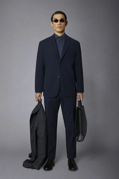Men's single-breasted suit regular fit technical fabric