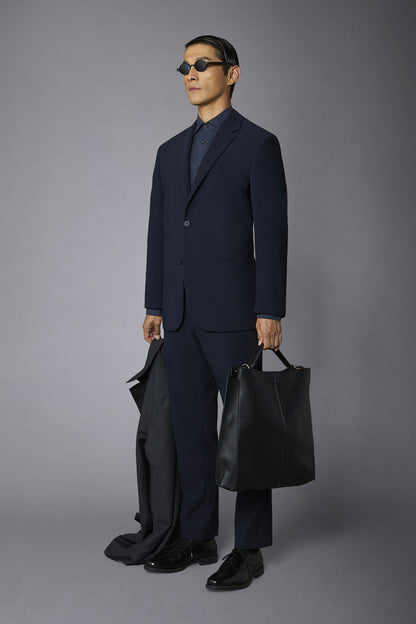 Men's single-breasted suit regular fit technical fabric