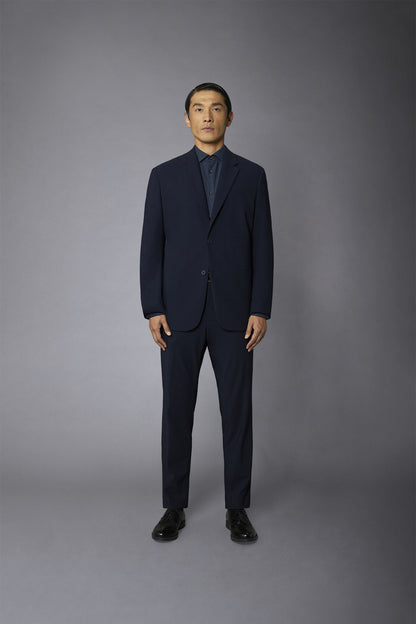 Men's single-breasted suit regular fit technical fabric