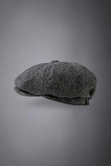 Men's herringbone flat cap
