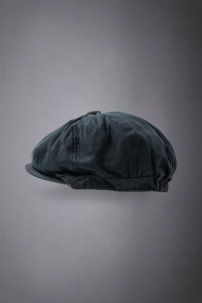 Men's flat cap in waxed fabric